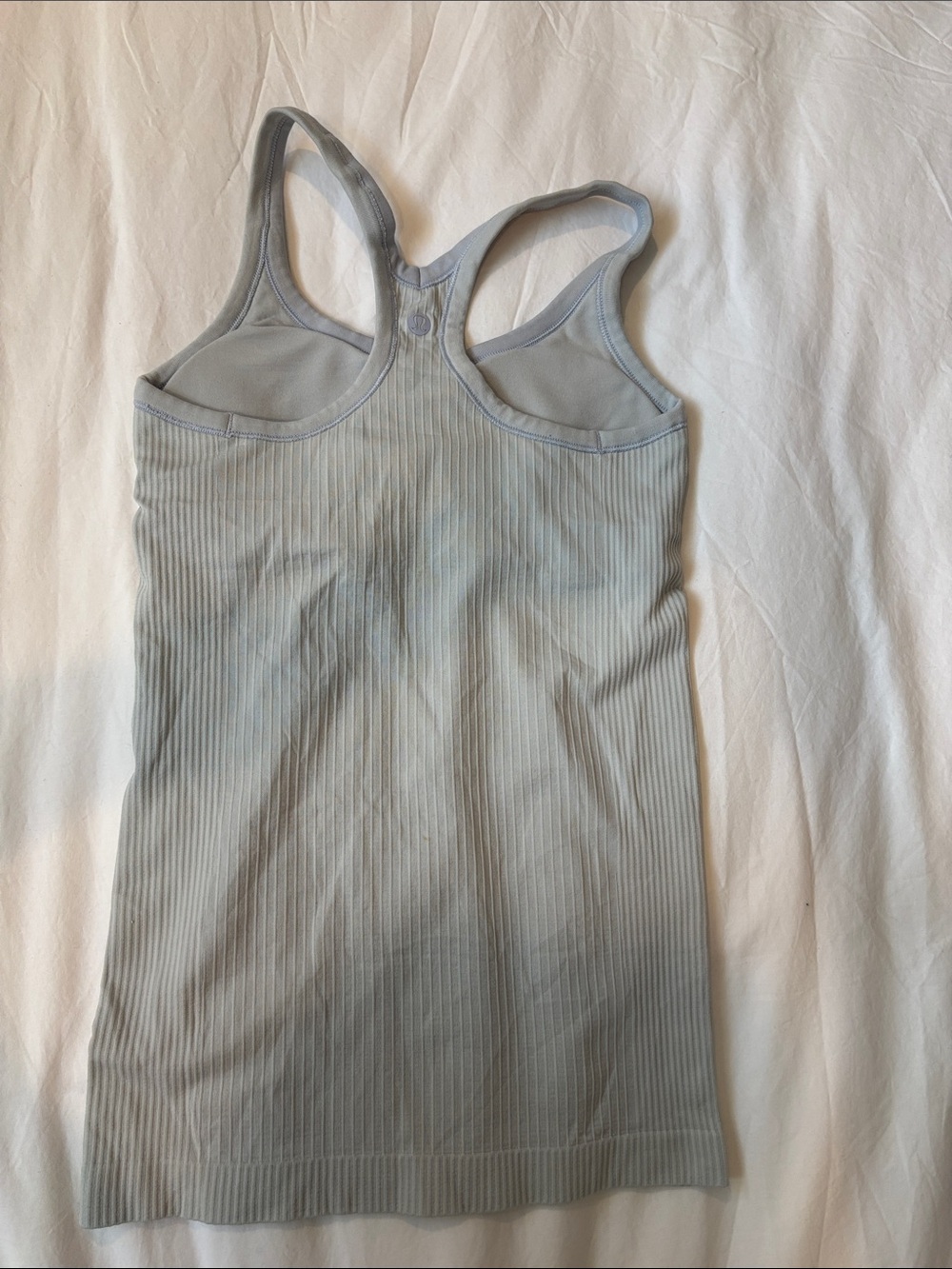 Lululemon Ribbed Support Racerback Tank Top - Light Gray/Green - Picture 2 of 5